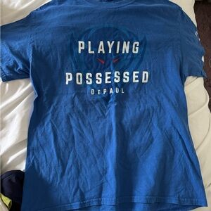 Blue Graphic T-Shirt with DePaul Design